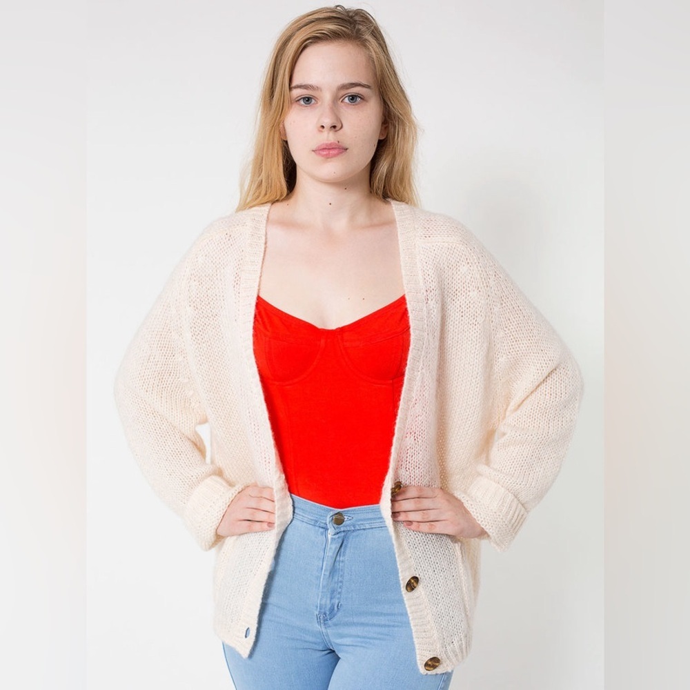 American Apparel Cream Mohair Cardigan